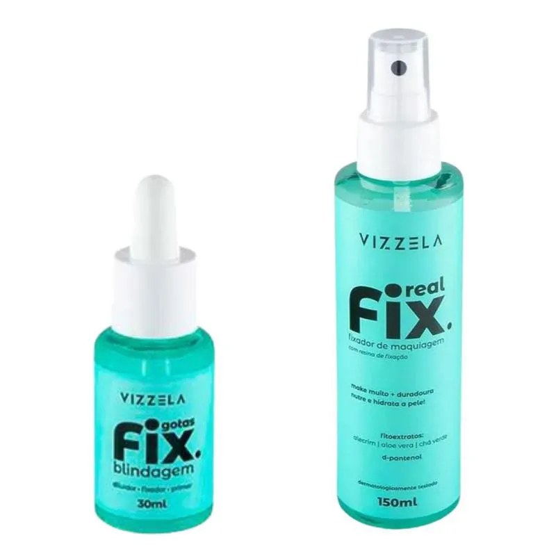 Vizzela Real Fix Fixador de Maquiagem 150ml + Blindagem 30ml