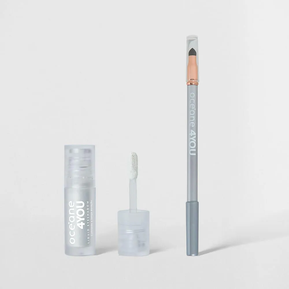 KIT LáPIS PARA OLHOS PRATA + SOMBRA LIQUIDA LUST 4YOU (2 PRODUTOS)