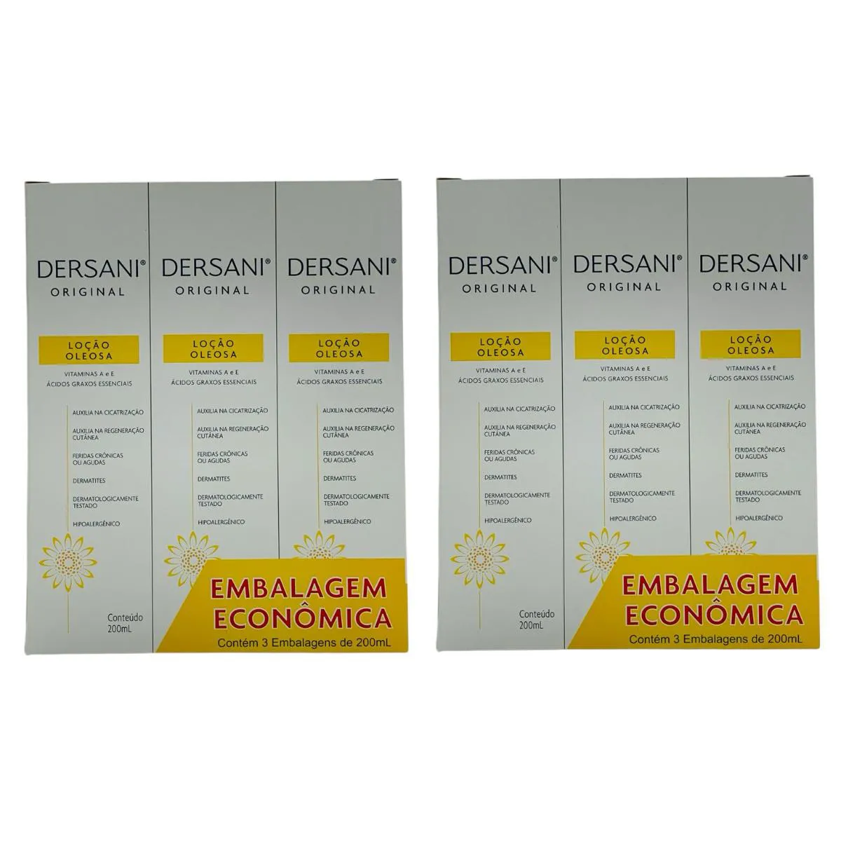 2 Kits Dersani Original Loção Oleosa Emb Econômica 6x200ml