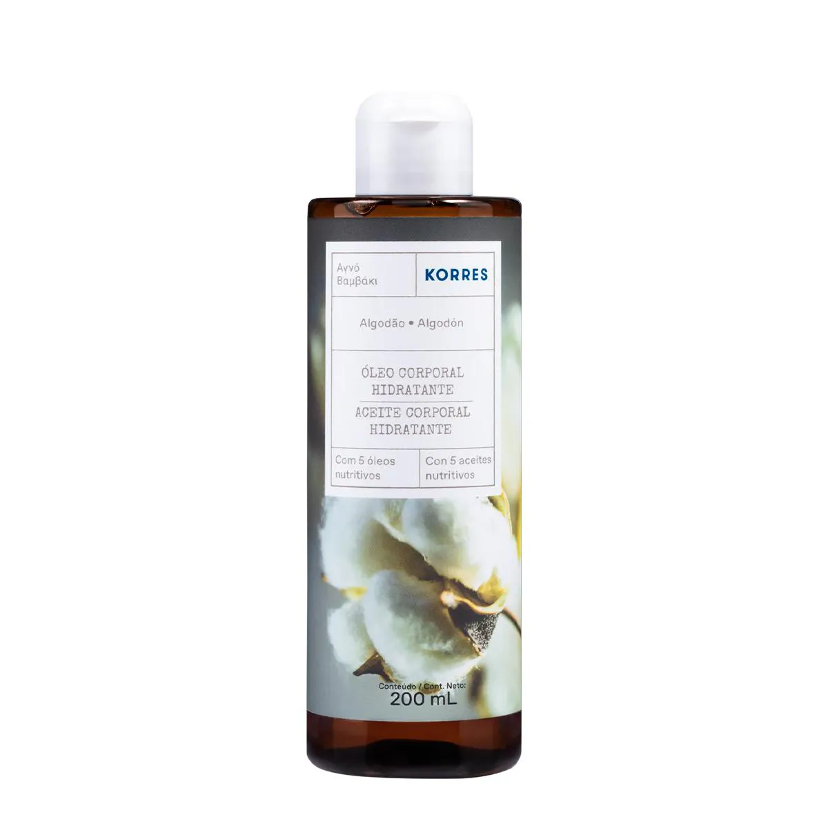Korres Algodão Puro - Óleo Corporal 200ml