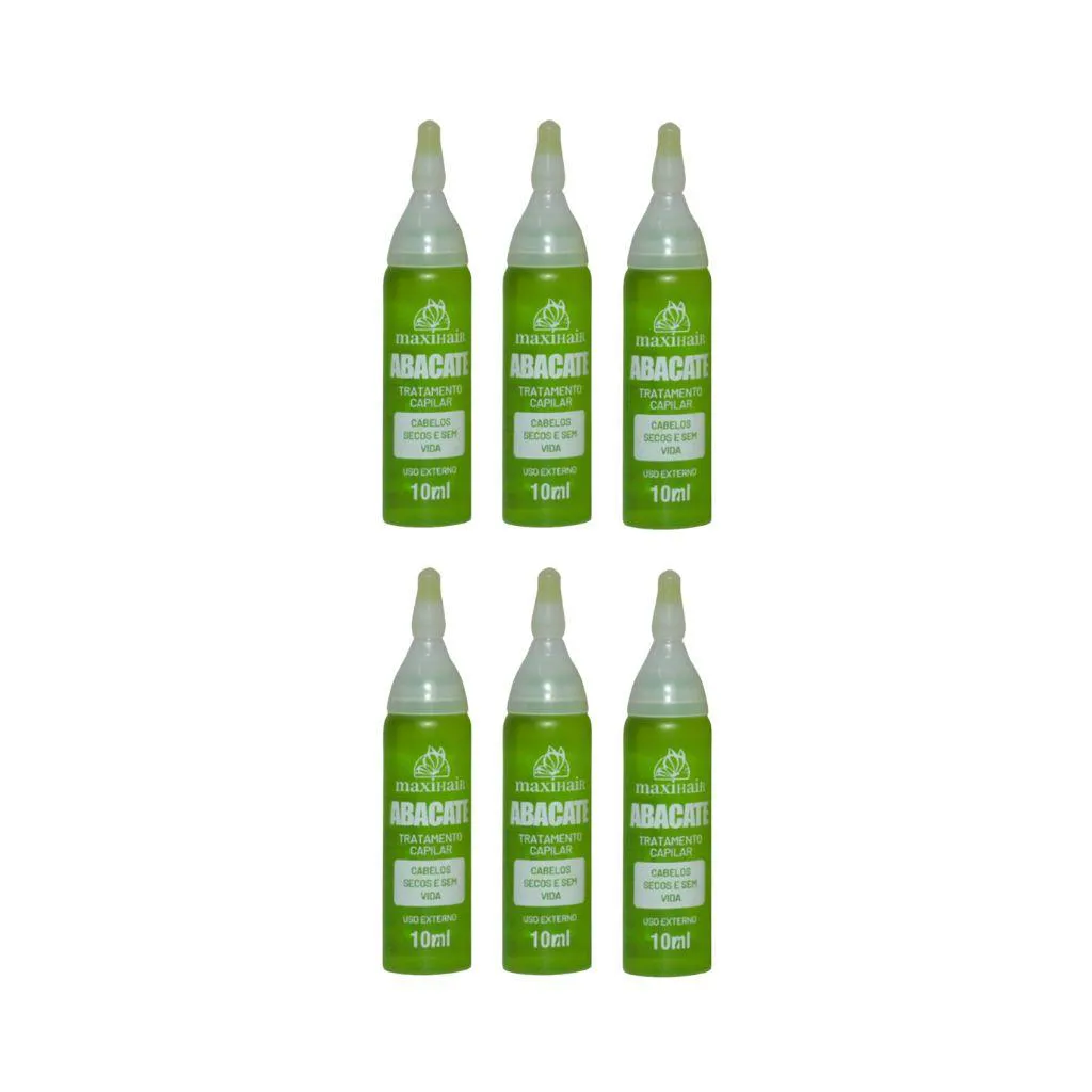 Ampola de Vitamina Maxihair 10ml Abacate - Kit C / 6un