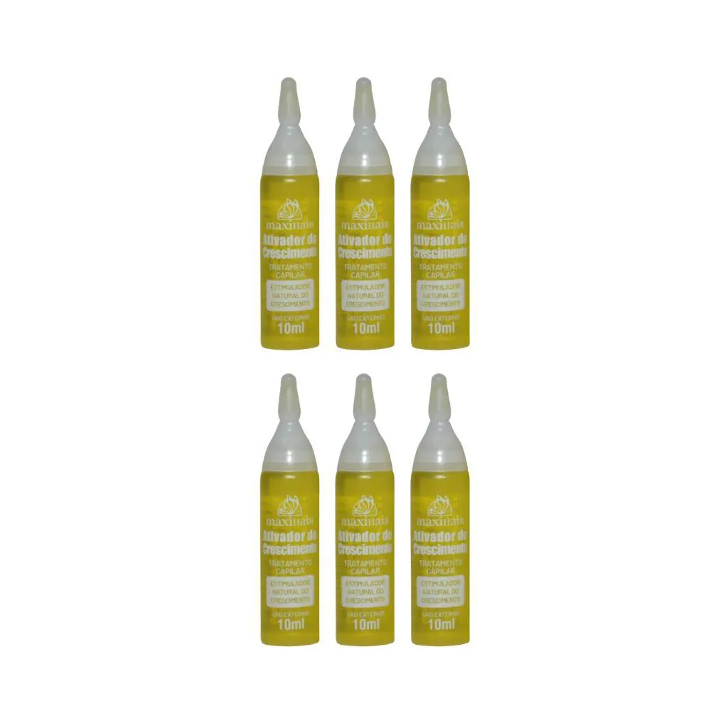 Ampola de Vitamina Maxihair 10ml Ativa Crescimento - Kit C / 6un