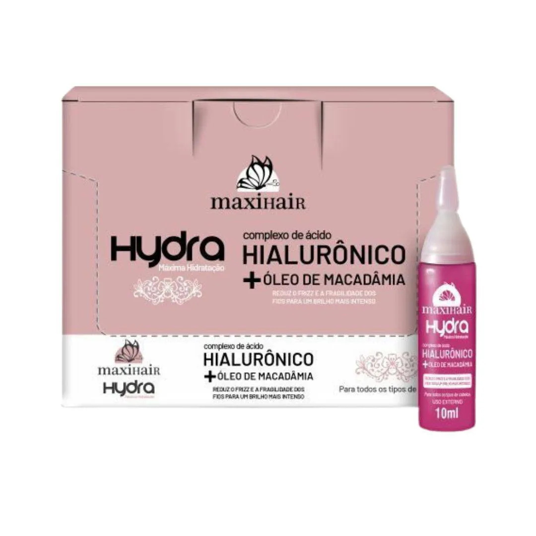 Ampola de Vitamina Maxihair 10ml Hialuro+oleo de Maca - 24un
