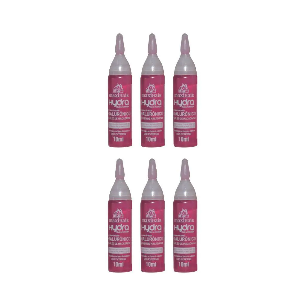 Ampola de Vitamina Maxihair 10ml Hialuro+oleo de Maca - 6un