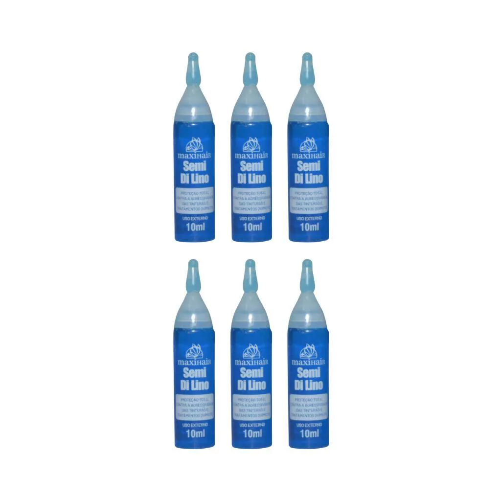 Ampola de Vitamina Maxihair 10ml Semi Di Lino - Kit C / 6un