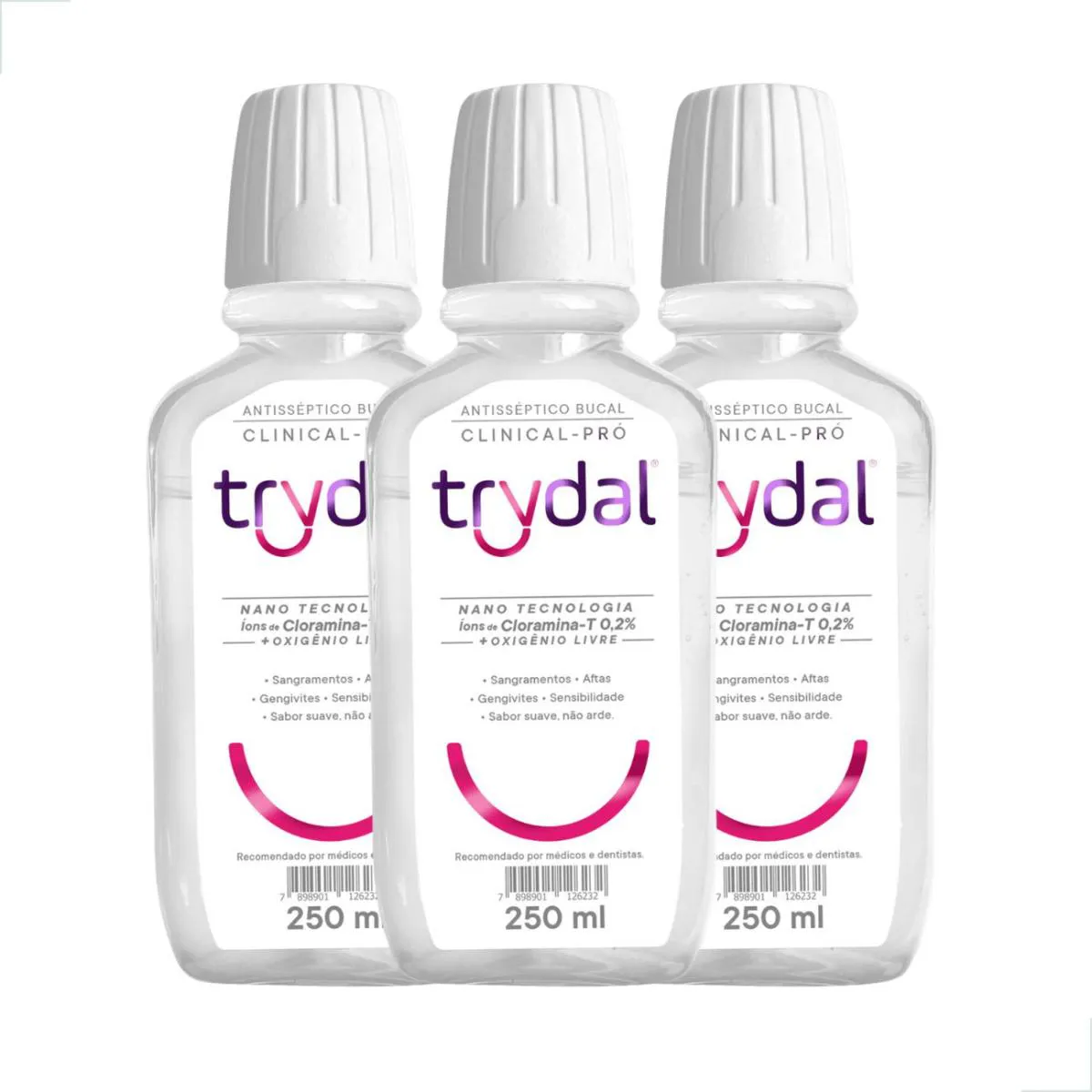 Kit Família Enxaguante Trydal Cloramina-t Clinical-pro Nanotecnologia