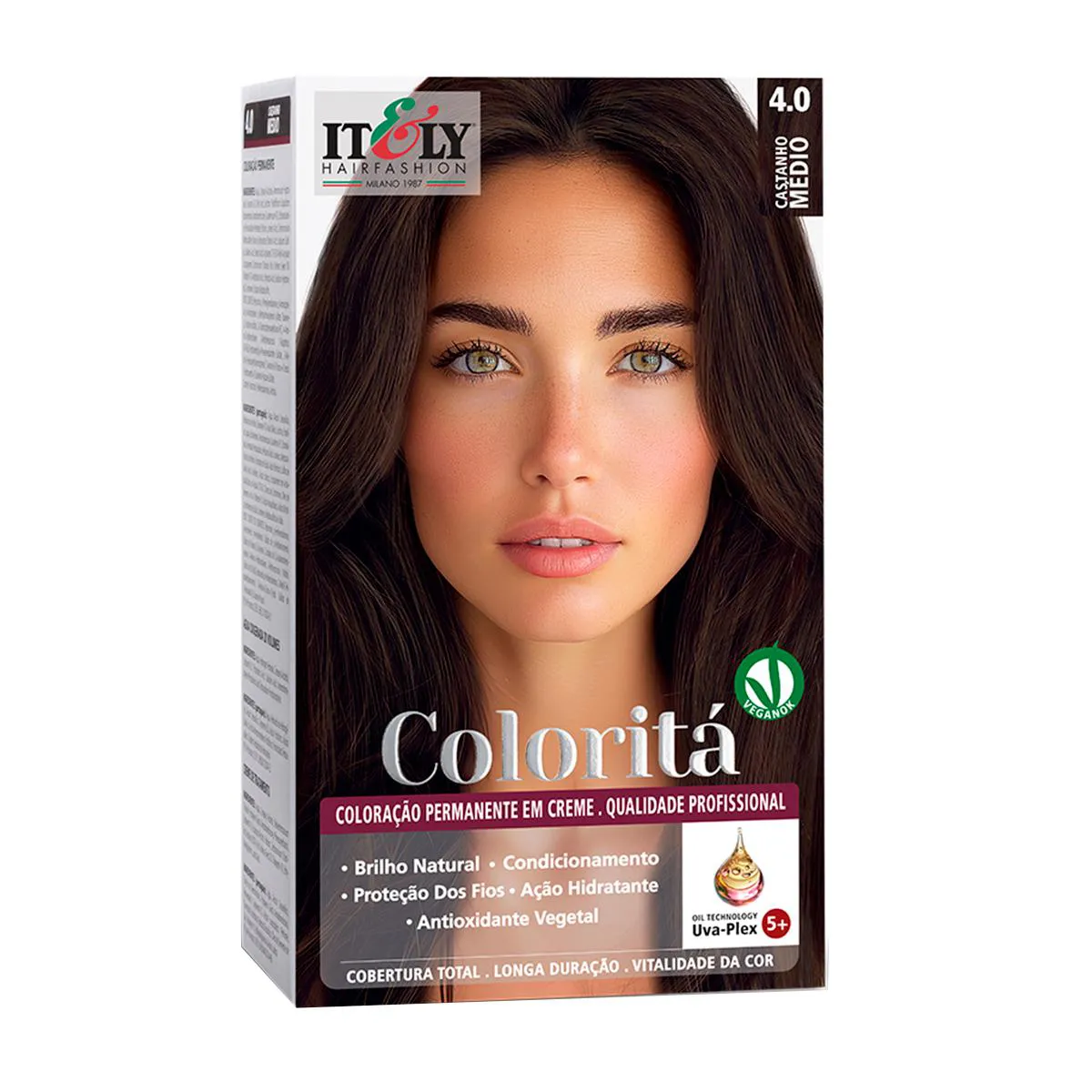 Coloração em Creme Itely Coloritá 1 Unidade - 4.0 Castanho Médio
