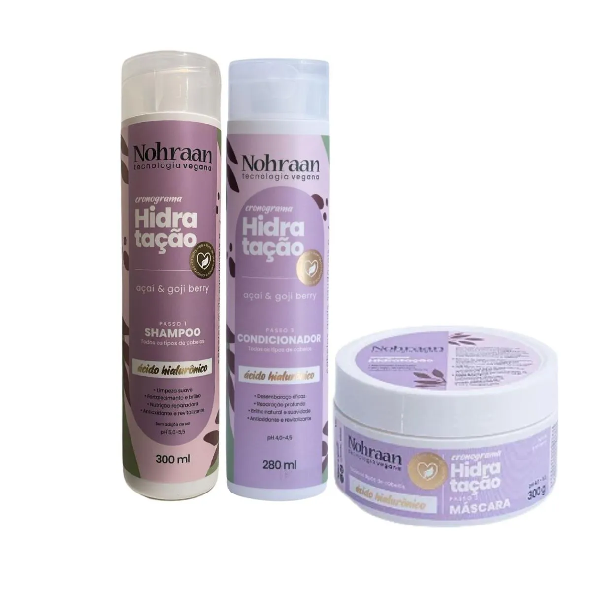 Kit Shamp + Cond + Masc Hidratação – Nohraan