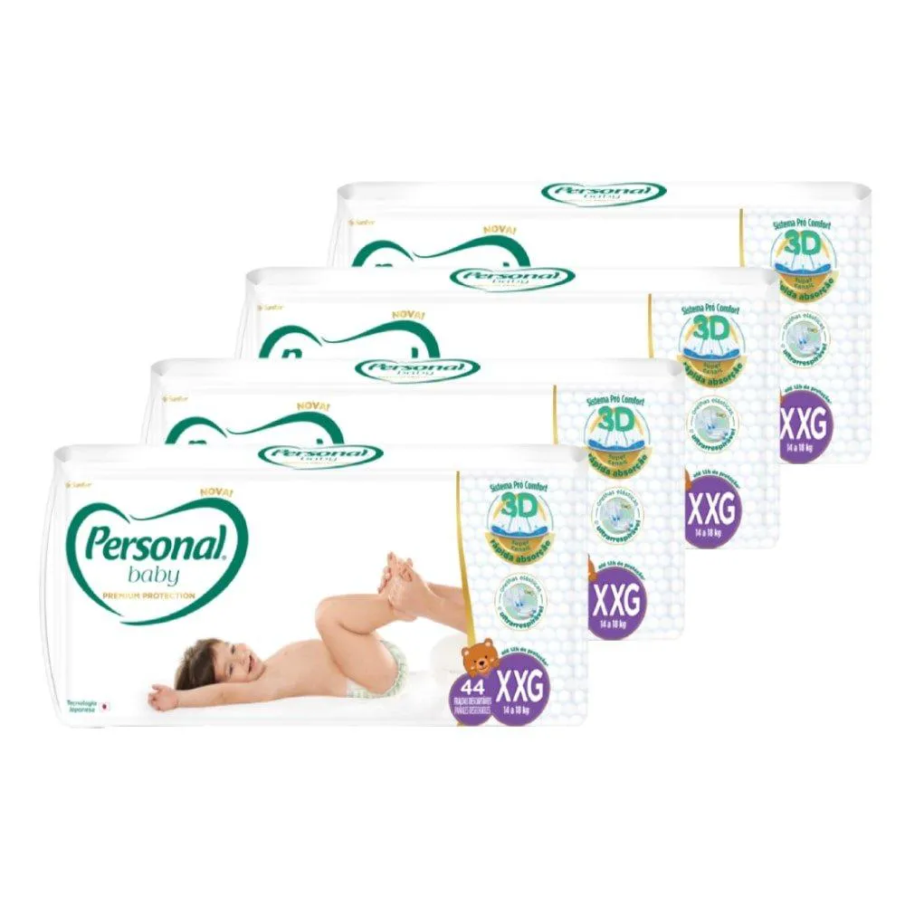 Fralda Personal Premium Xxg - 4 Pacotes C/ 44 Fraldas