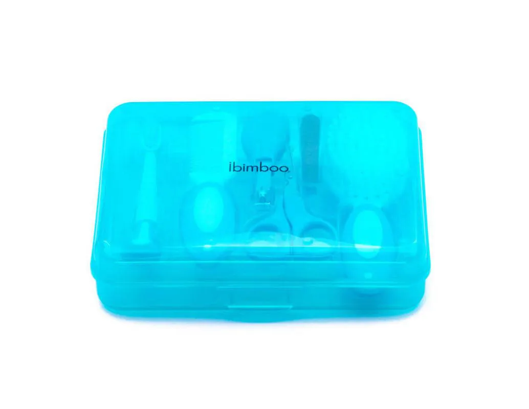 Kit Higiene Azul (tesoura, Cortador e Lixa de Unha, Escova e Pente e Escova Dental) - Ibimboo
