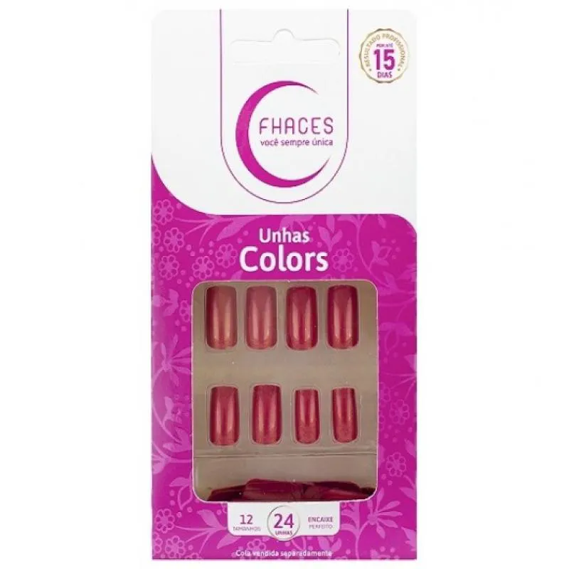 Unha Postiça Fhaces Discretamente Fashion 24 unidades