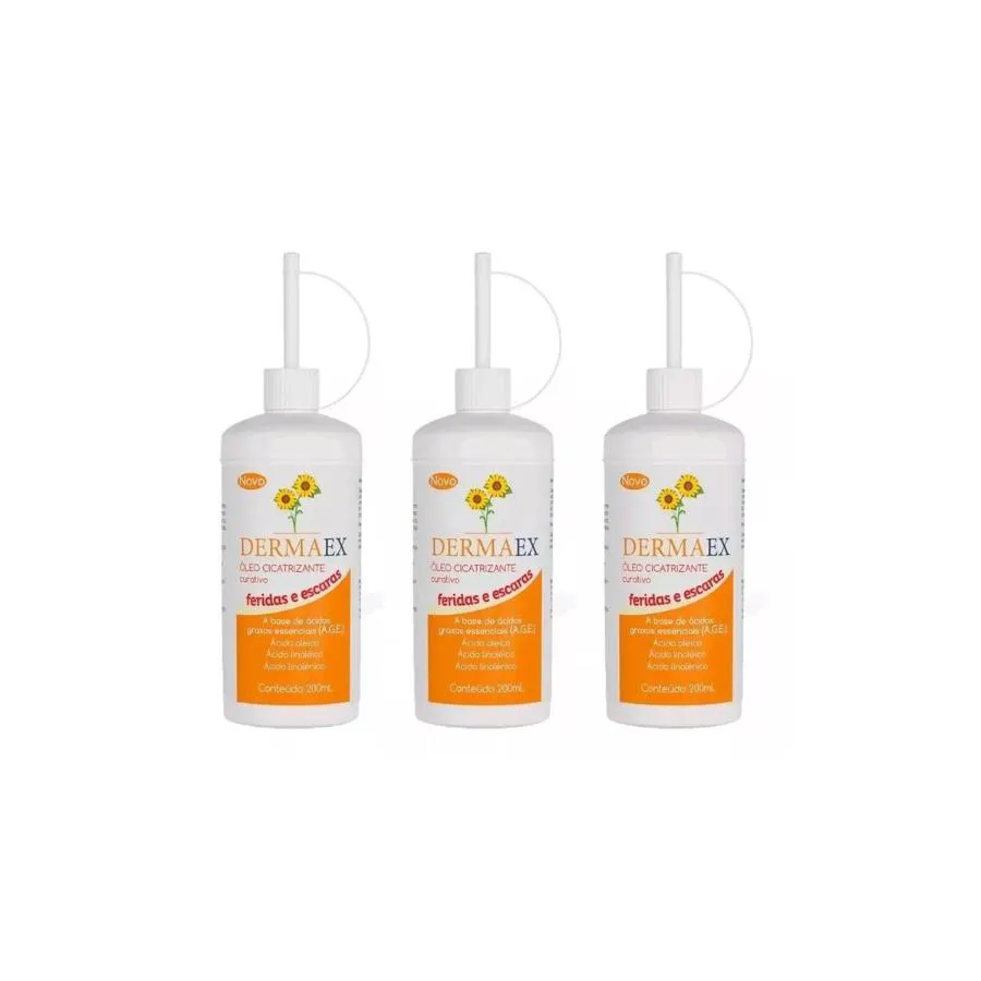 Dermaex Age Ferida e Escara Dersani Óleo de Girassol 3 unidades de 200ml