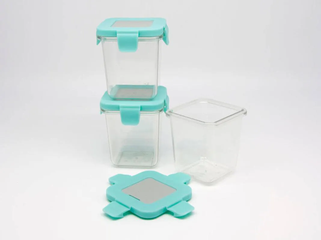 Kit com 3 Potes em Tritan 240ml (vem com Label em Silicone para Escrever) - Marcus &amp; Marcus