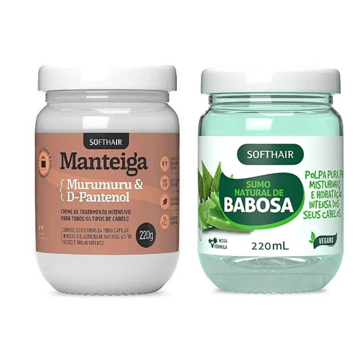 Sumo de Babosa Natural e Manteiga de Murumuru para Cabelos