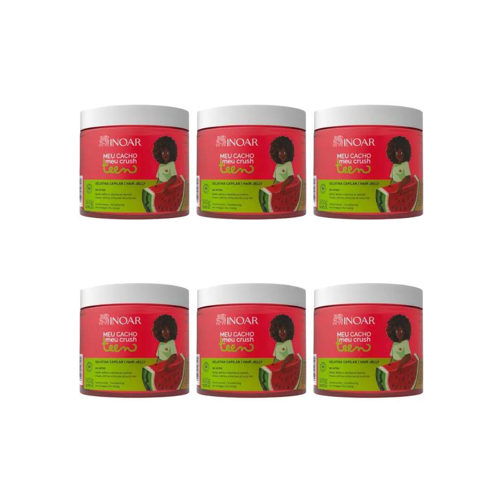 Gelatina Capilar Inoar Meu Cacho 500g Teen Melancia - 6un