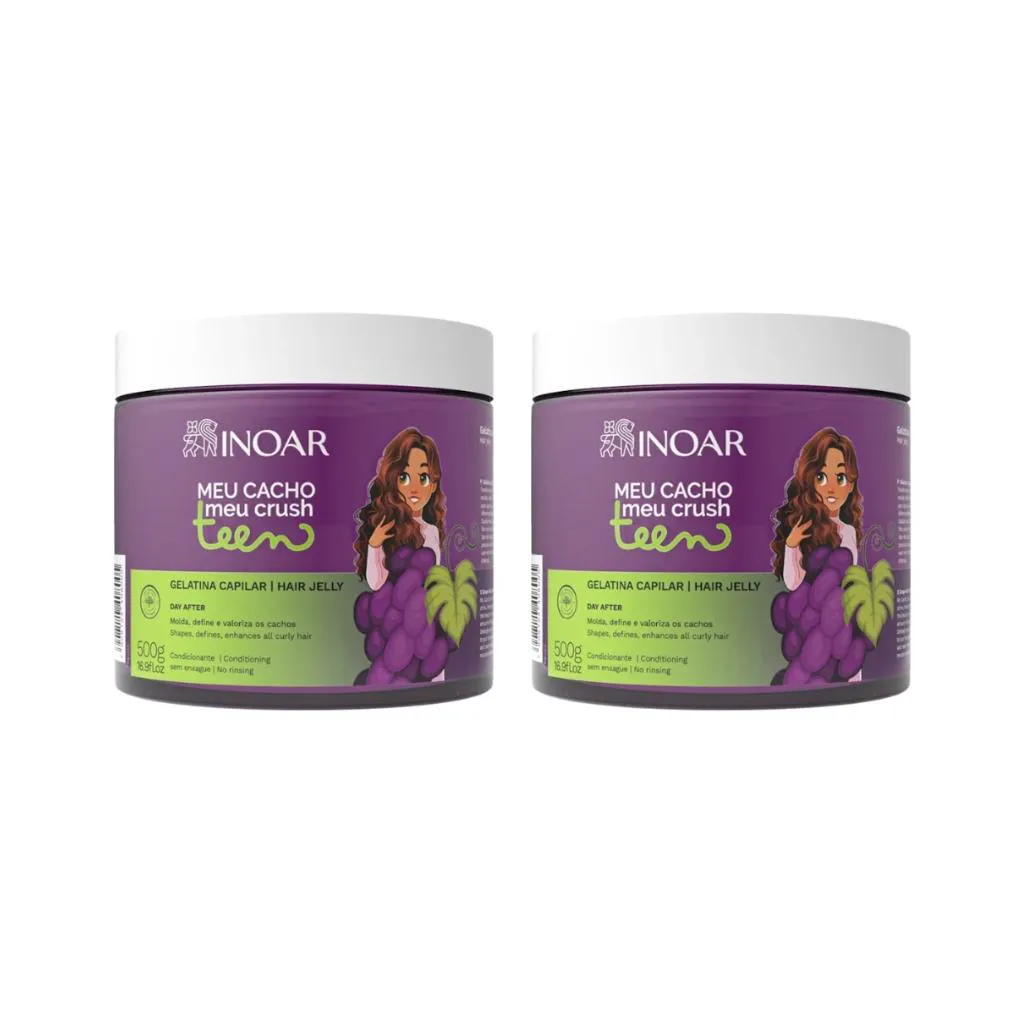 Gelatina Capilar Inoar Meu Cacho 500g Teen Uva - 2un