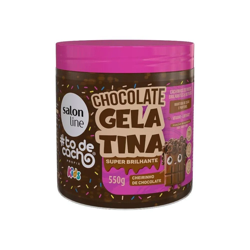 Gelatina Chocolate #todecacho Kids Super Brilhante 550g