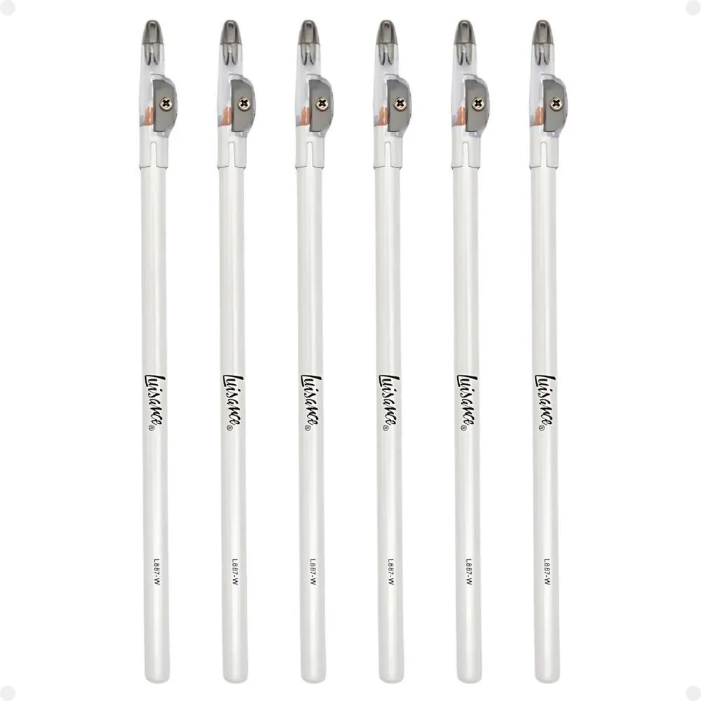 Kit Luisance: 6 Lápis para Olhos Branco com Apontador Ref. L887-w