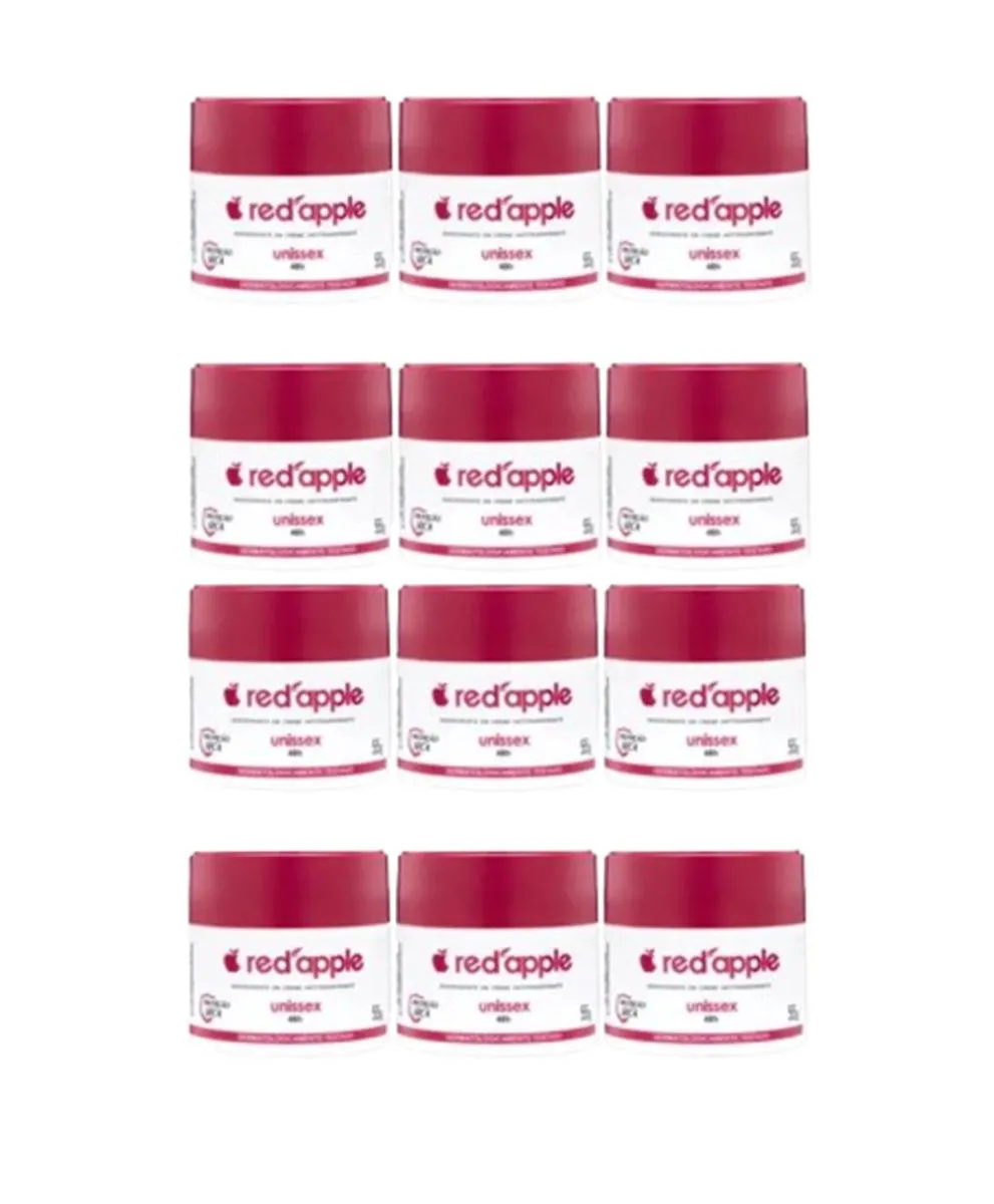 Kit 12 Desodorante Red Apple em Creme Unissex 55g