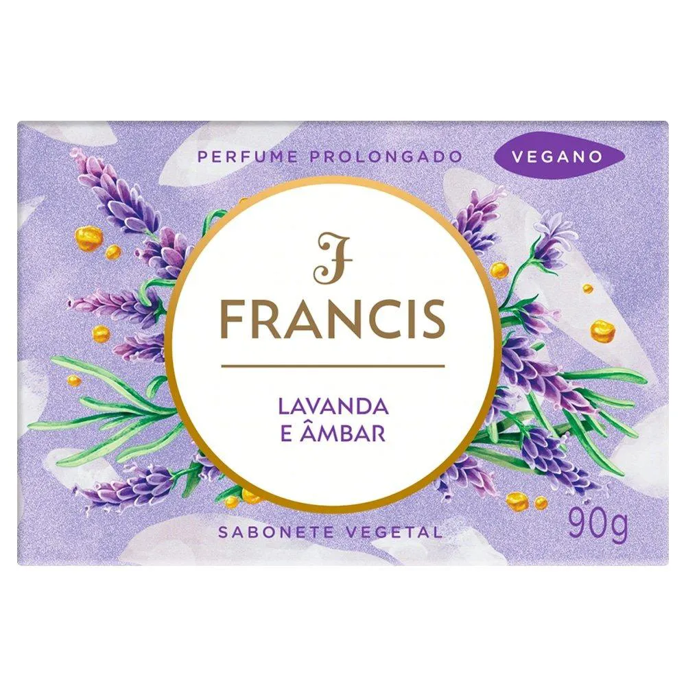 Sabonete Francis Luxo Lavanda e Âmbar 90g - Embalagem com 12 unidades