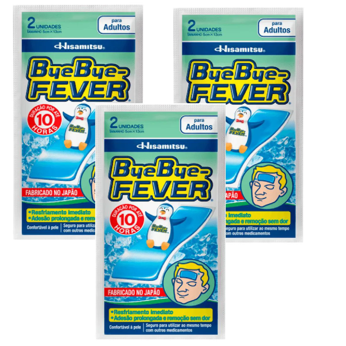 Kit 03 Bye Bye-fever para Adultos 10 Horas 2un - Hisamitsu