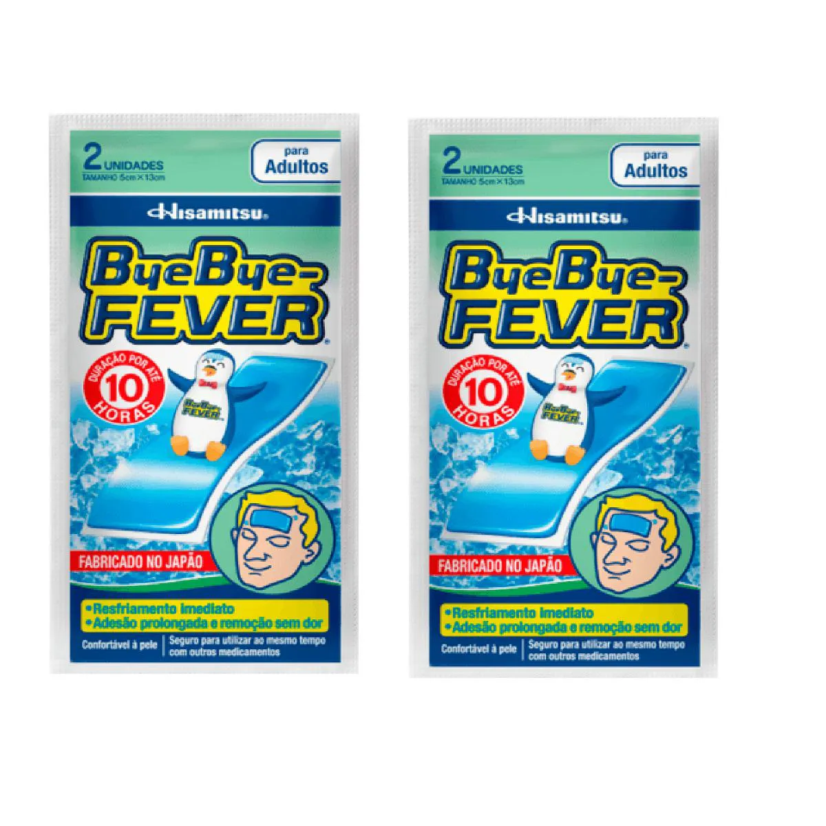 Kit 02 Bye Bye-fever para Adultos 10 Horas 2un - Hisamitsu
