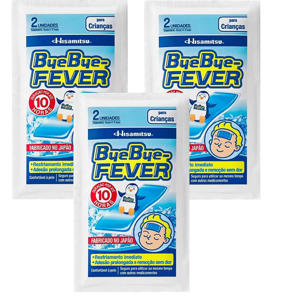 Kit 03 Bye Bye-fever para Crianças 10 Horas 2un -hisamitsu
