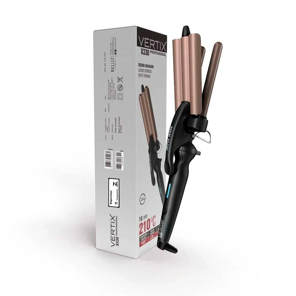 Modelador de Cachos Vertix 330X 16MM Triple Wave Bivolt