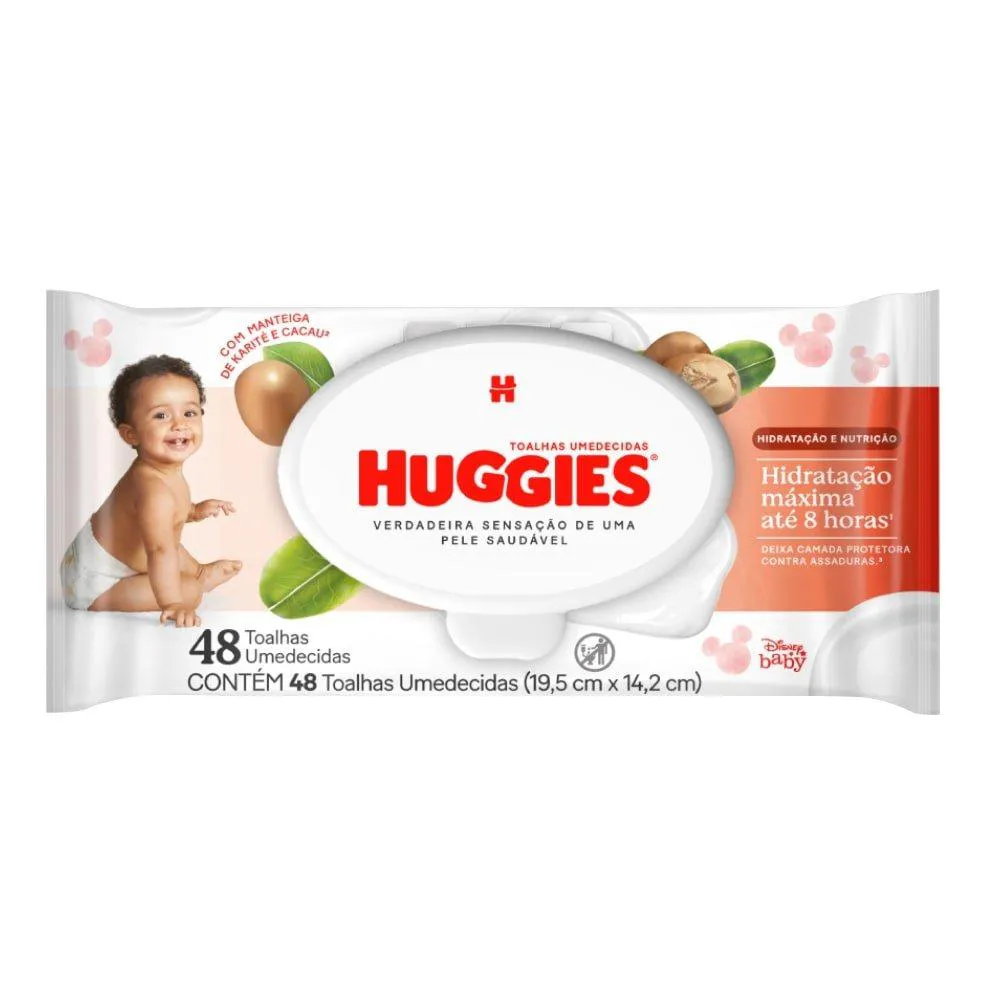 Toalhas Umedecidas Huggies Supreme Care Embalagem com 48 Toalhas