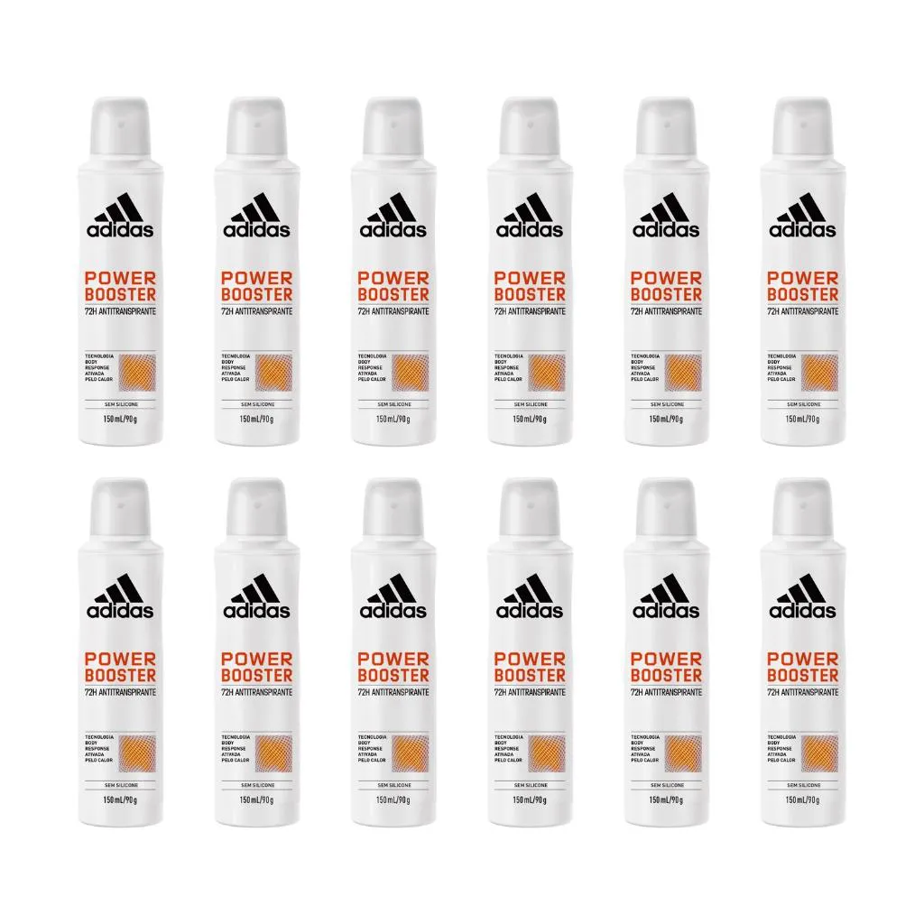 Desodorante Aero Adidas 150ml Fem Power Booster - Kit C / 12un