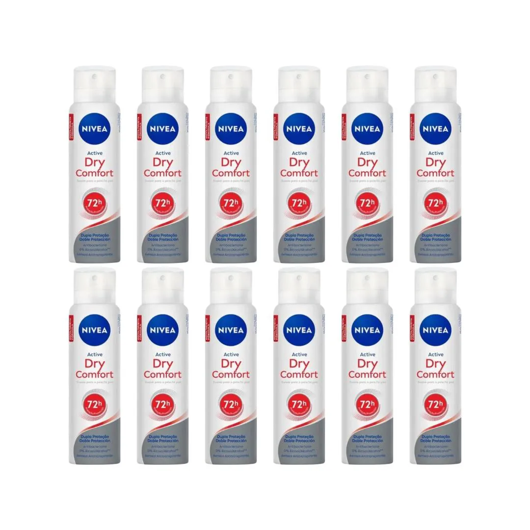 Desodorante Aero Nivea 200ml Fem Dry Comfort - Kit C / 12un