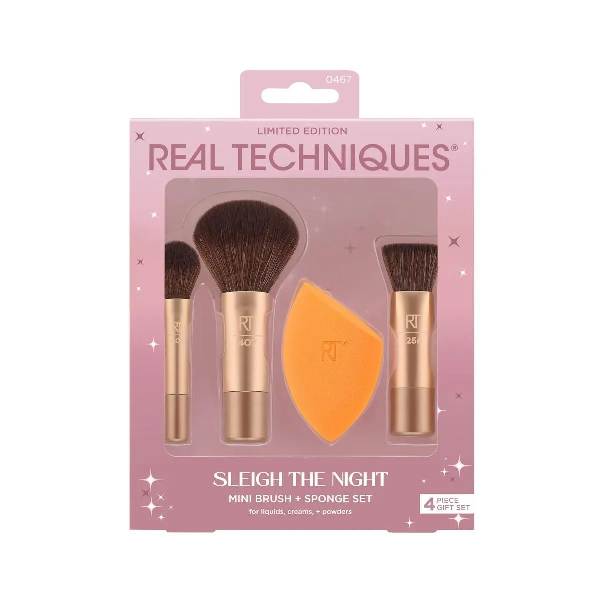 Real Techniques Kit Sleigh The Night 3 Mini Pincéis + Esponja