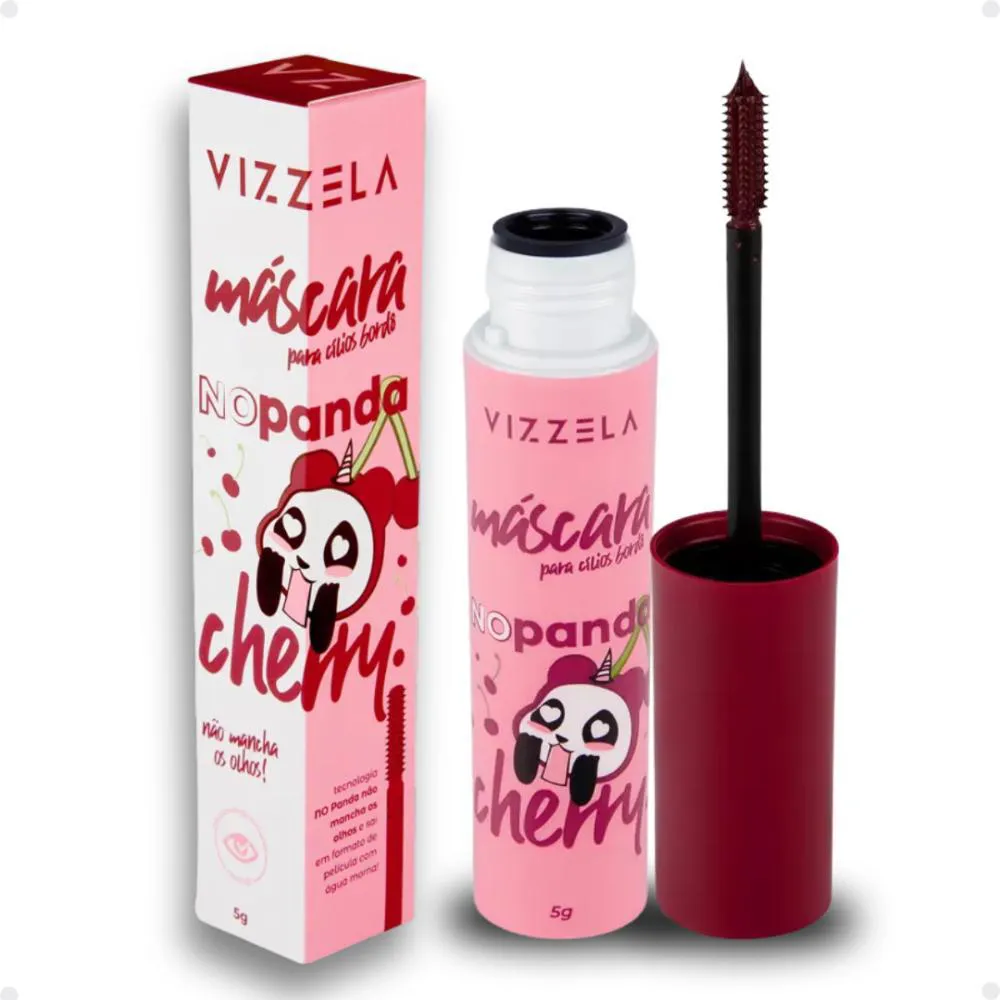 Máscara para Cílios Vizzela No Panda Cherry Bordô 5g