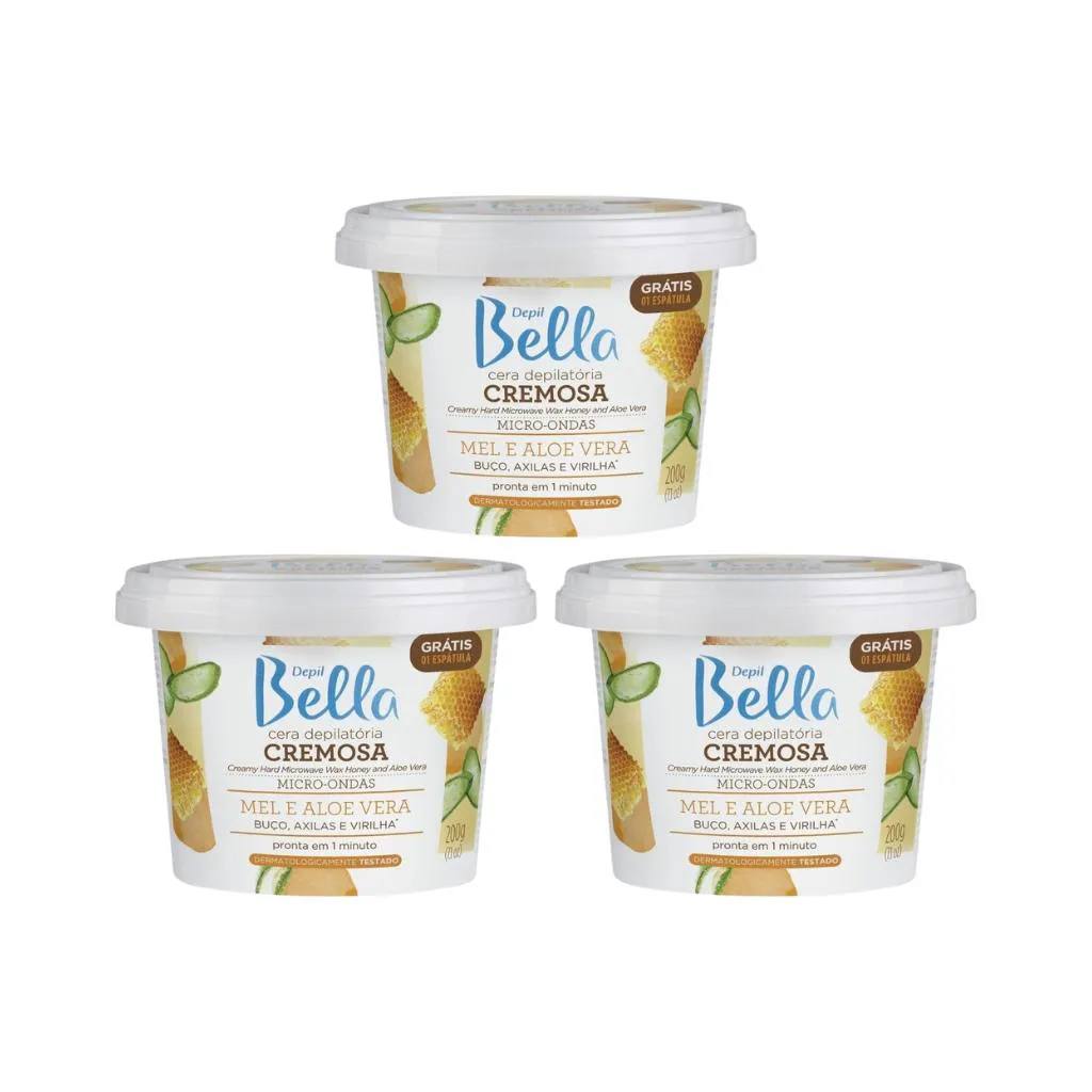 Depilatorio Depil Bella Cera Micro Mel Aloe Vera 200g - 3un