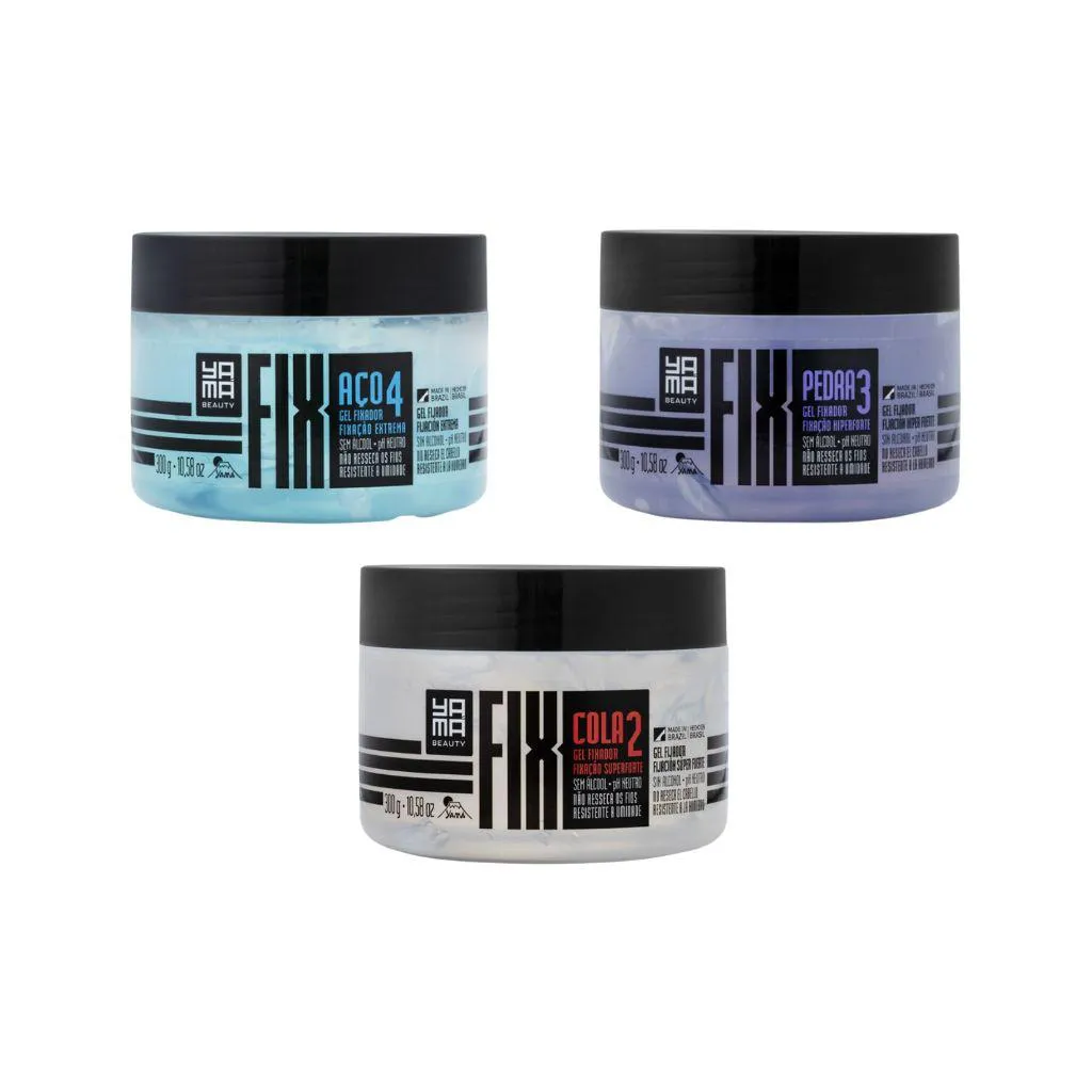 Kit Gel Fixador Yama Fix 300g com 1 Pedra+1 Cola+1 Aço