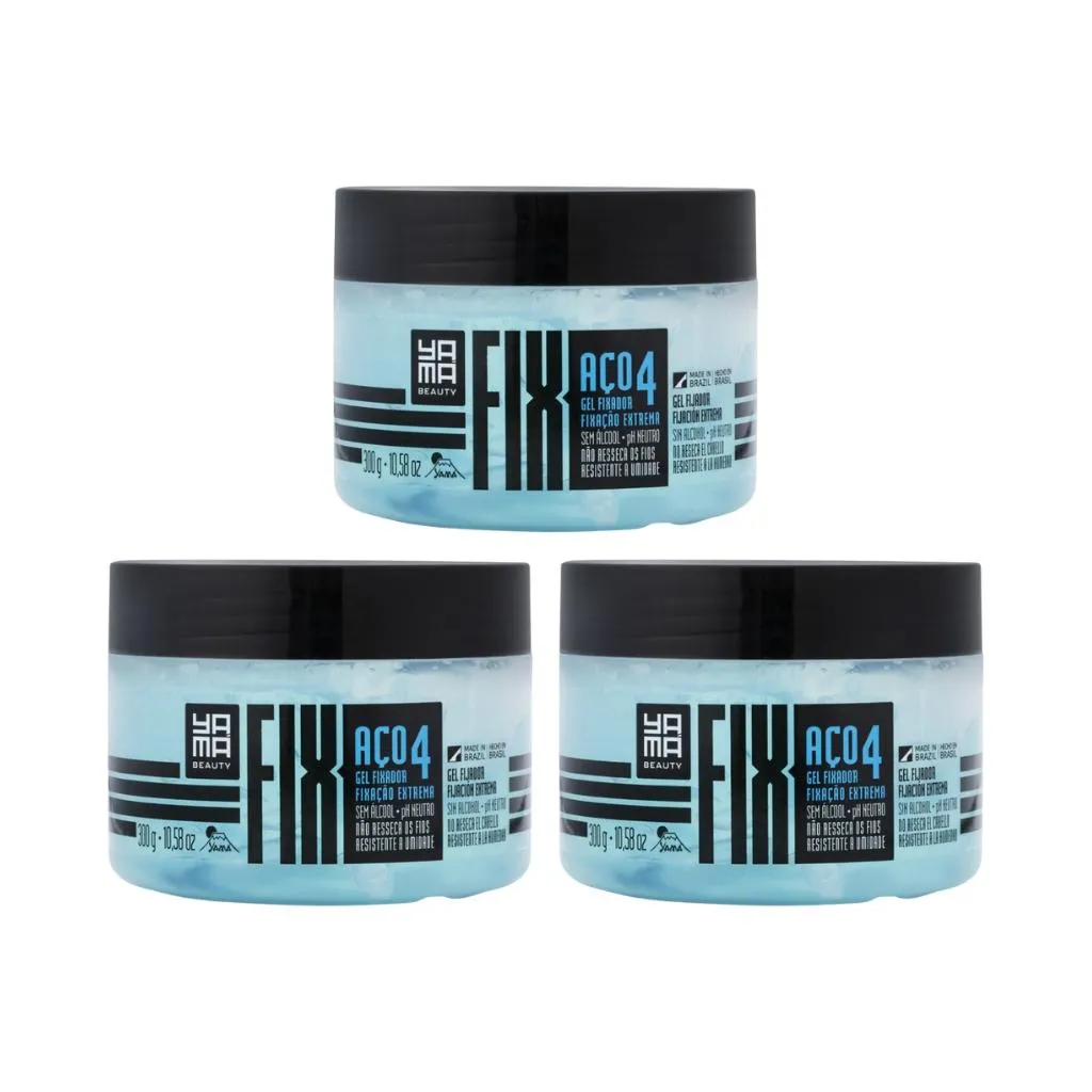 Gel Fixador Yama Fix 300g Aço - Kit C / 3un