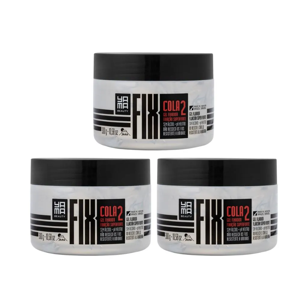 Gel Fixador Yama Fix 300g Cola - Kit C / 3un