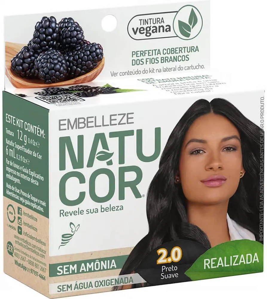 Tintura Natucor 2.0 Preto Suave Realizada