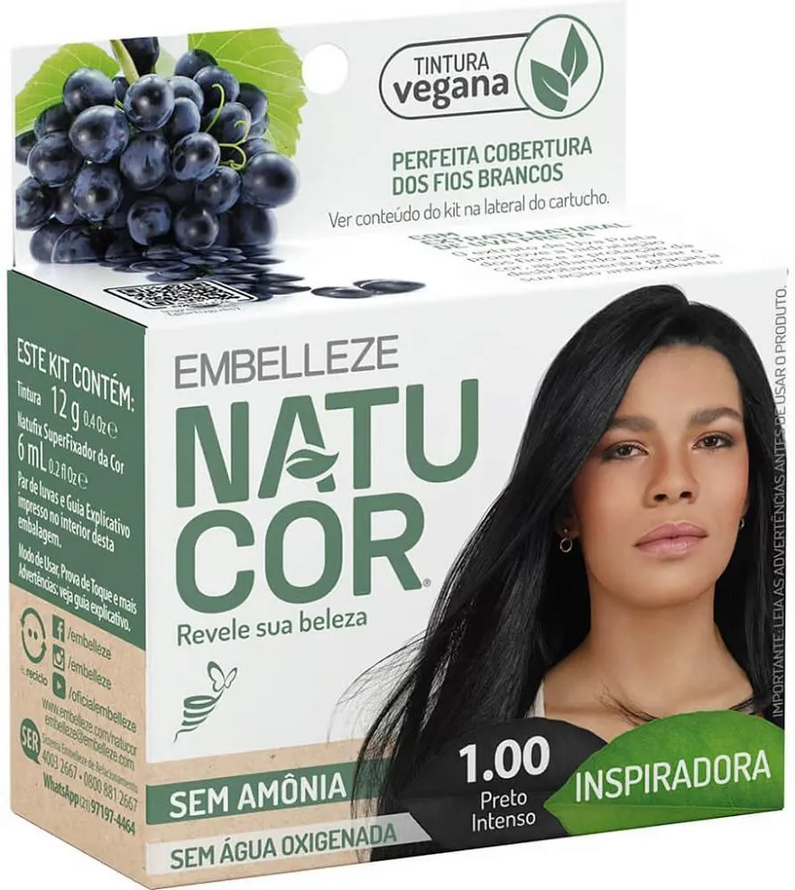 Tintura Natucor 1.00 Preto Intenso Inspiradora