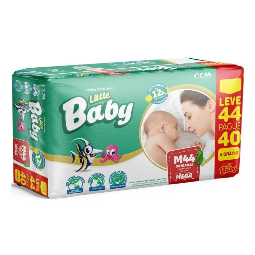 Fralda Little Baby Mega M Leve 44 Pague 40