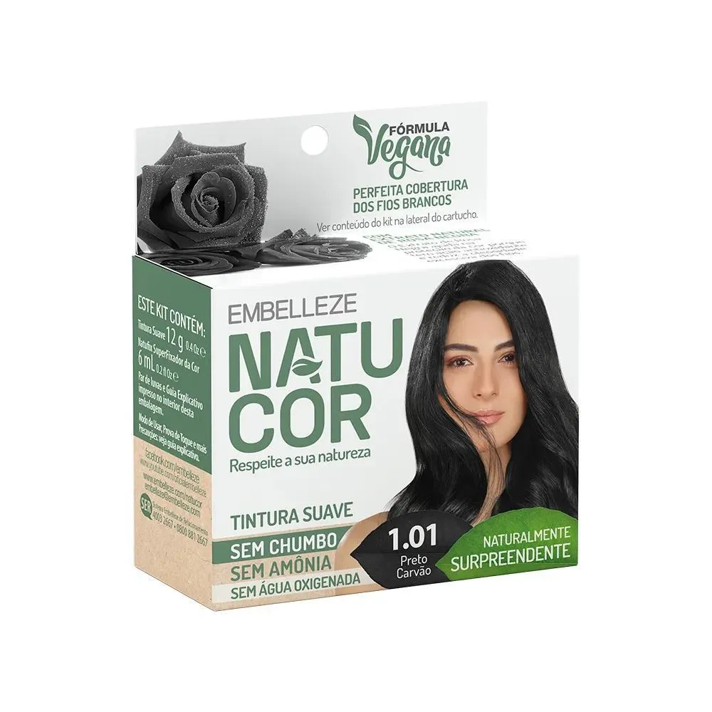 Tintura Natucor 1.01 Preto Carvão Surpreendente