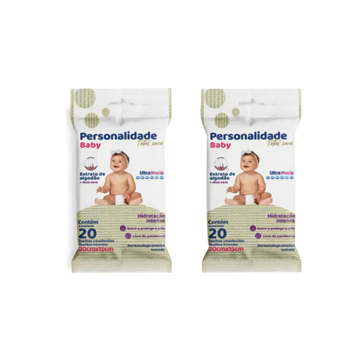 Kit C2 Lenço Umedecido Pocket C20 - Personalidade Baby