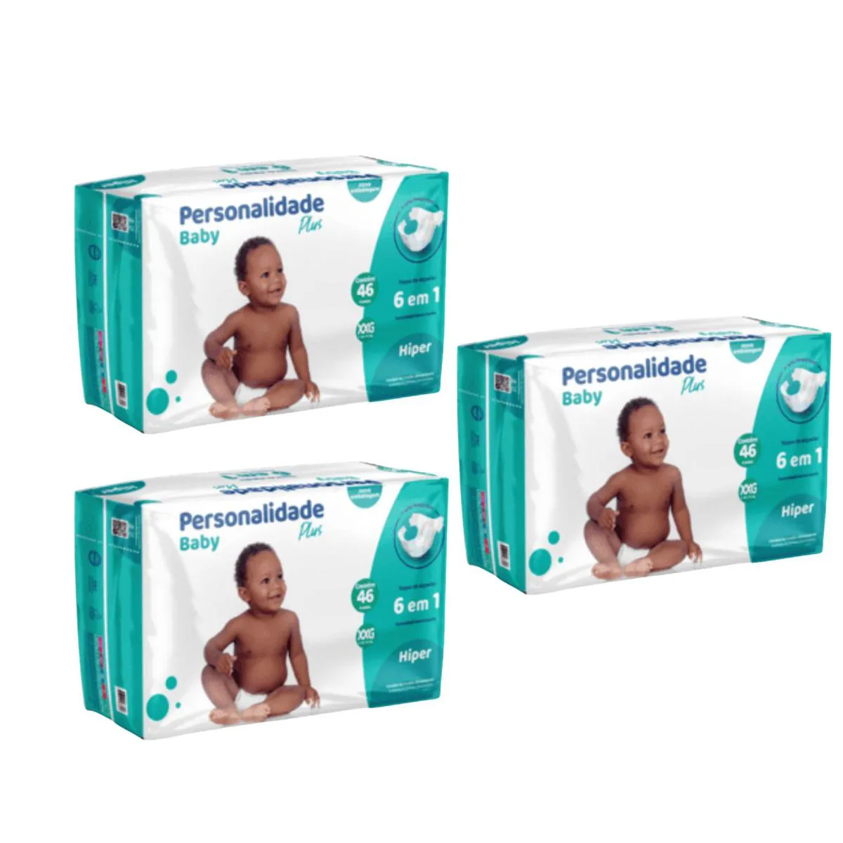 Kit C3 Fralda Infantil Baby Plus Xxg C46 - Personalidade