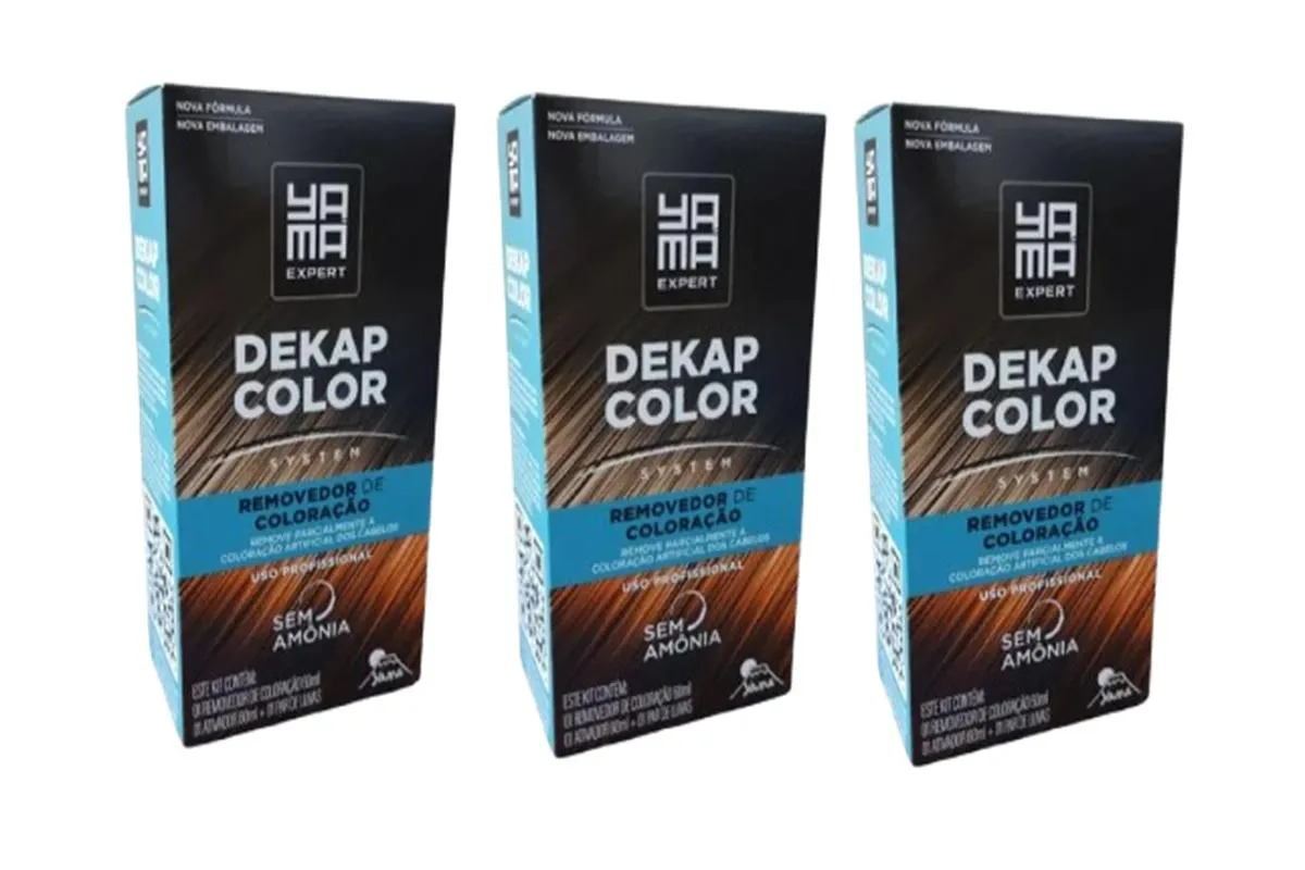 Kit 3 Removedor de Coloração Dekap Color Sistem 120ml - Yama