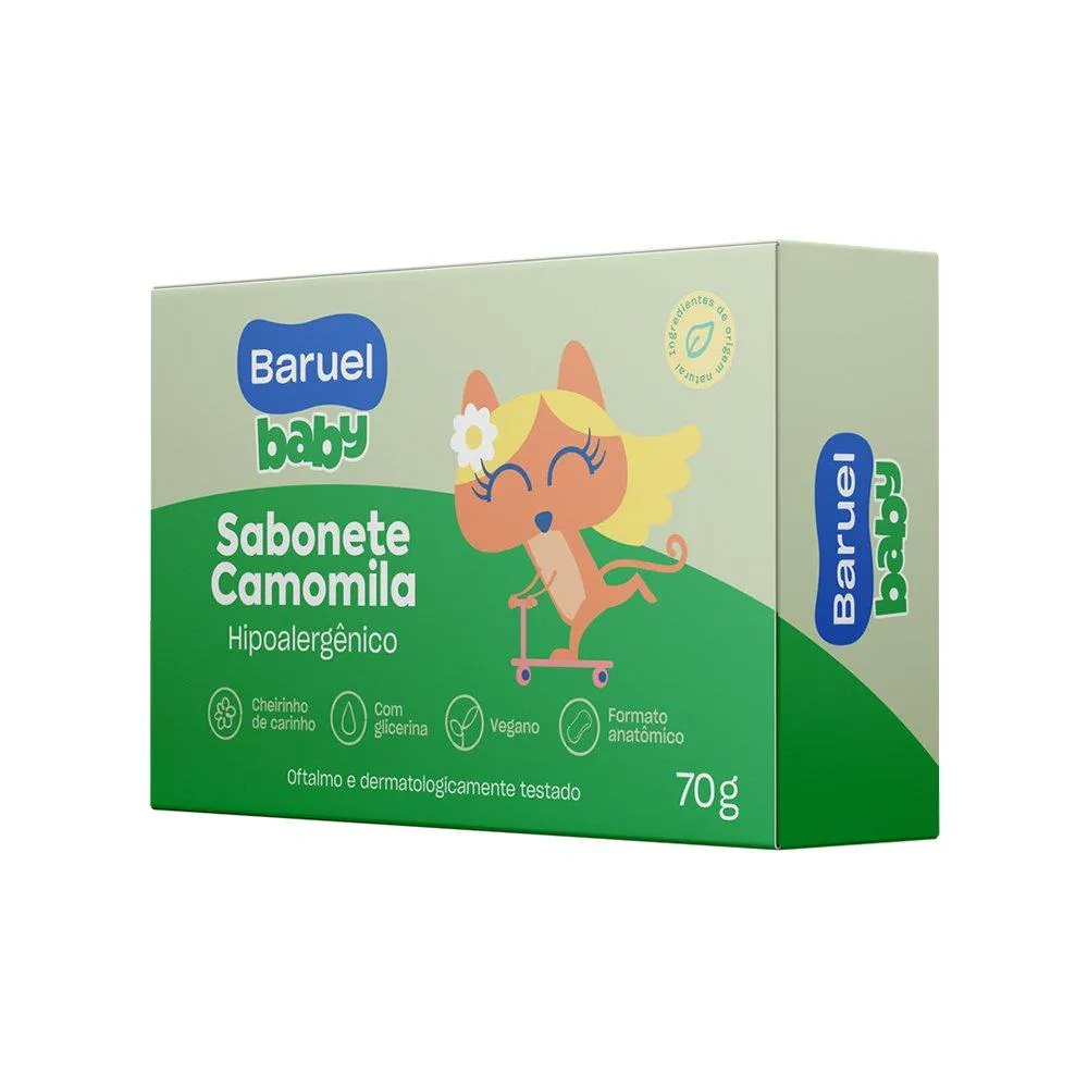 Sabonete Baruel Baby Camomila 70g - Embalagem com 12 unidades