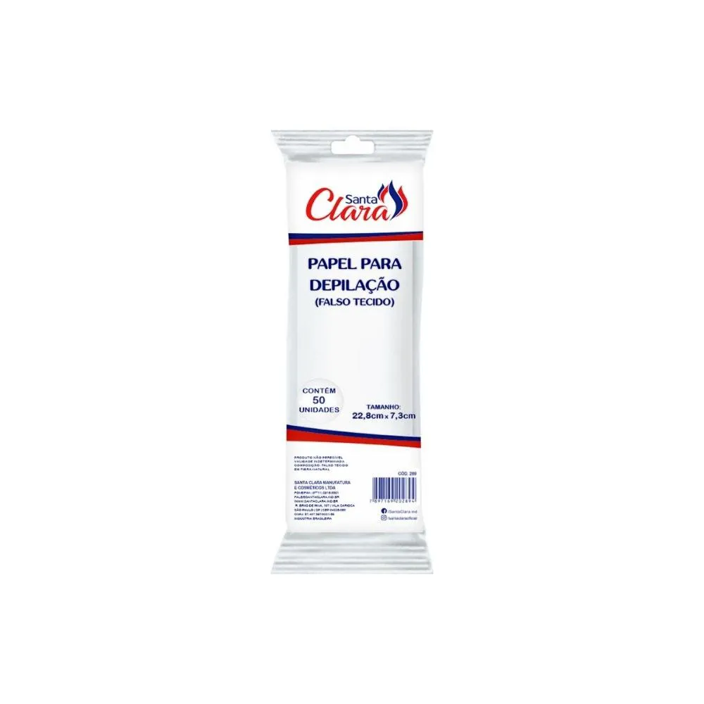 Papel Depilatório Santa Clara Falso Tecido Branco 50fls