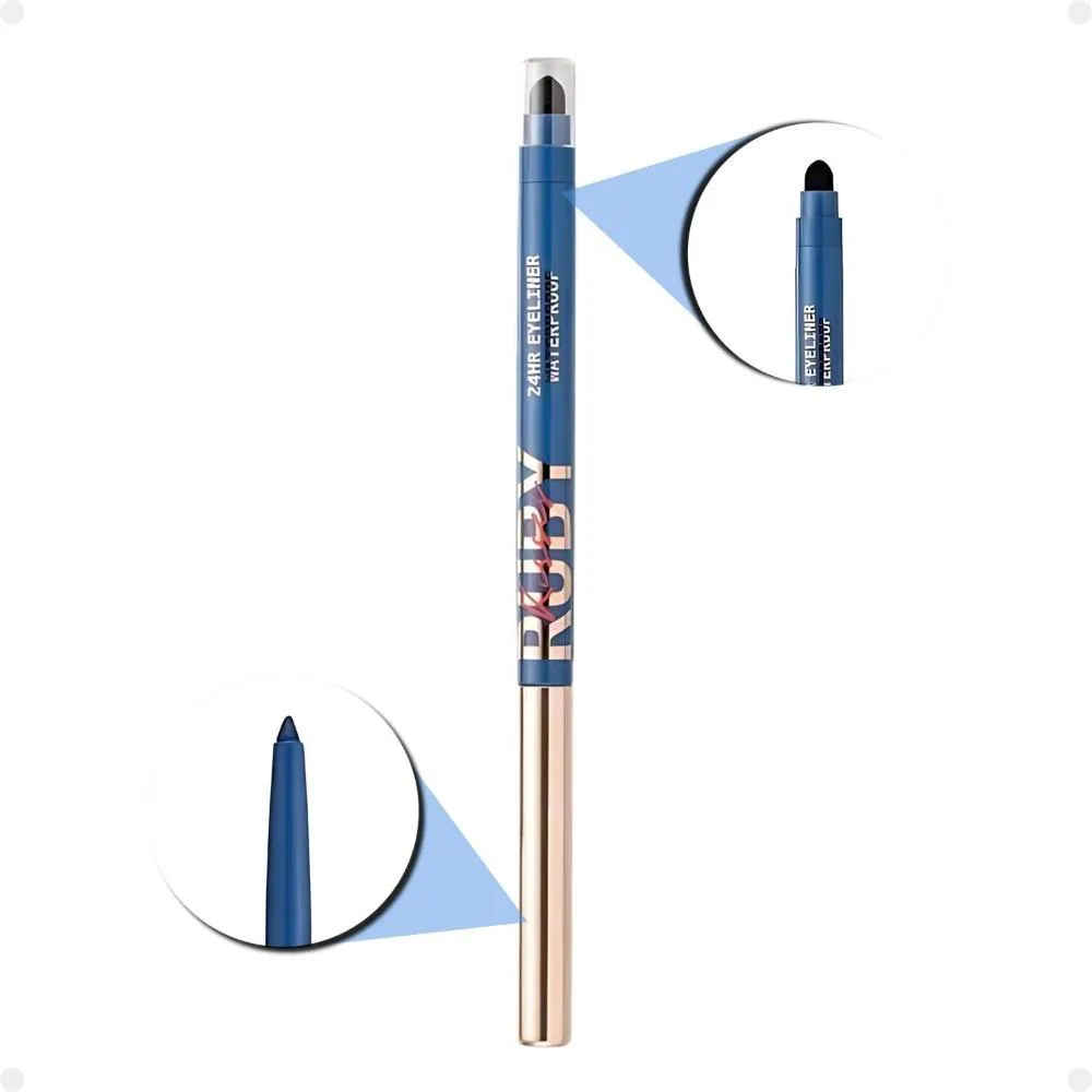 Lápis Retrátil em Gel À Prova D'água Ruby Kisses Glittery Navy Blue Re07b