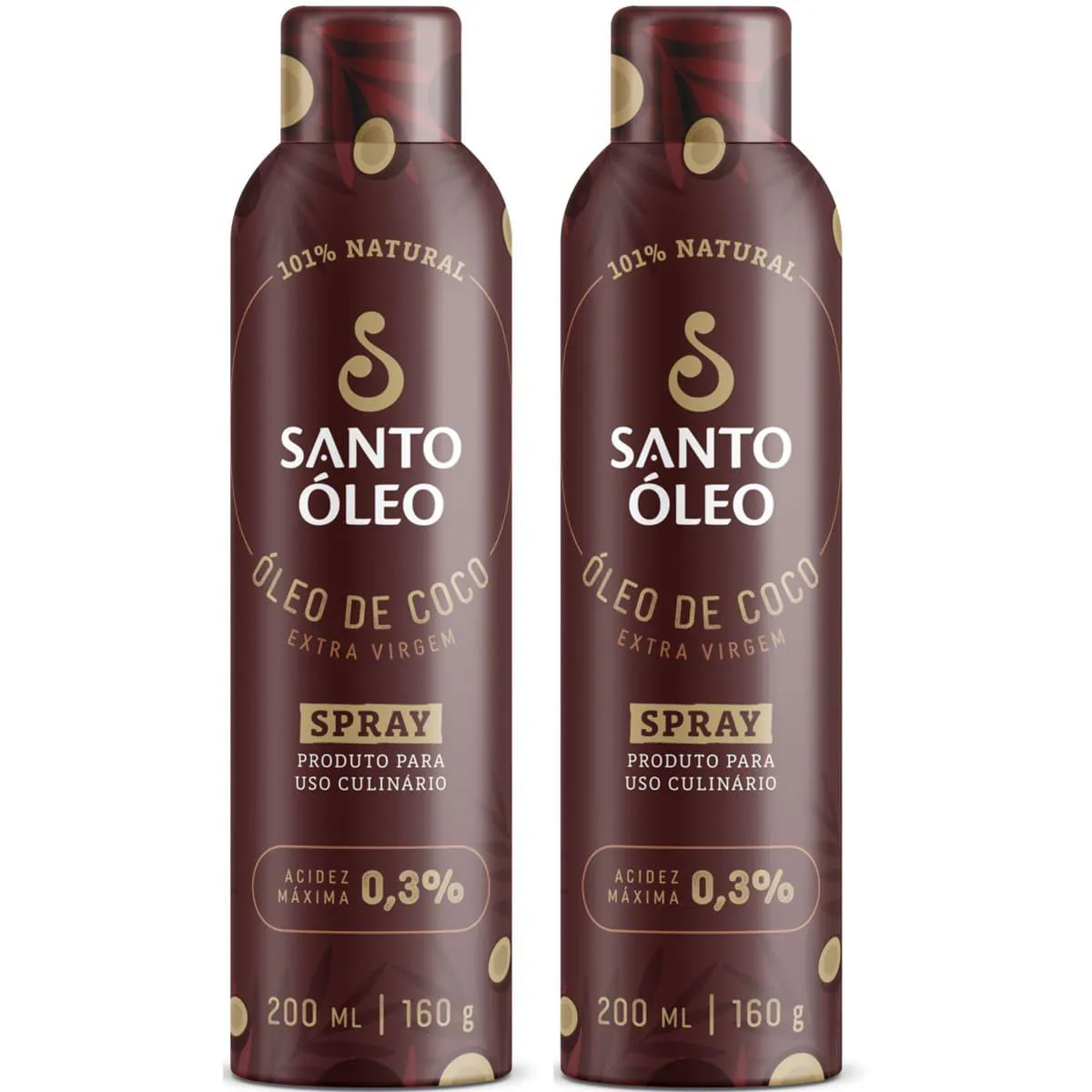 Óleo de Coco Extravirgem Spray 2 X 200ml Santo Óleo