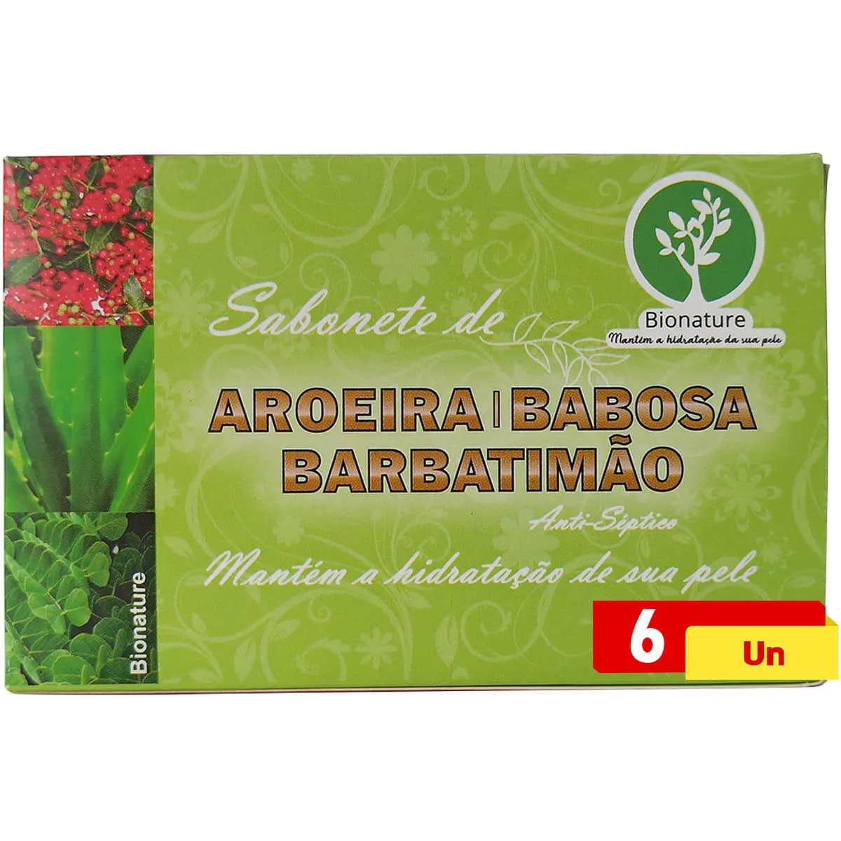 Sabonete de Aroeira Babosa e Barbatimão 6 X 110g Bionature