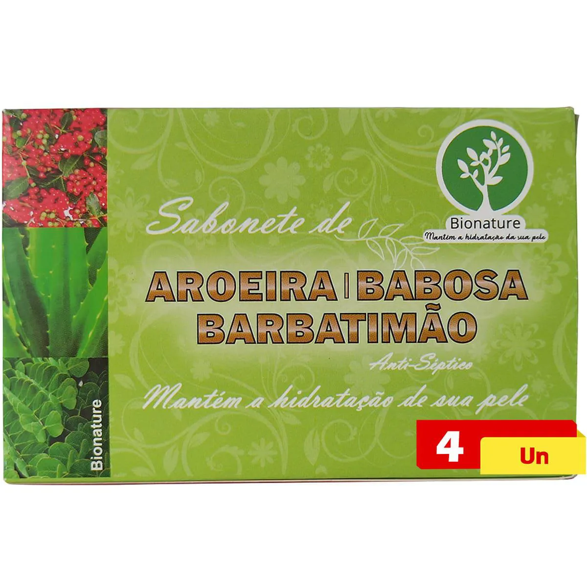 Sabonete de Aroeira Babosa e Barbatimão 4 X 110g Bionature